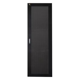 porta in metallo traforata nera per armadi 42u larghezza 600mm con serratura