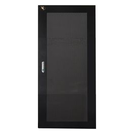 Porta Metallo Traforata con Serratura per Armadio 27u 600mm Nero