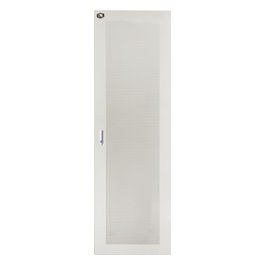 Porta in Metallo Traforata Grigia per Armadi 32u Larghezza 600mm con Serratura