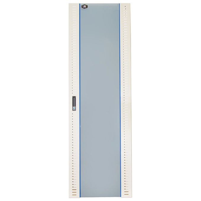 Image of Link Porta in Vetro di Sicurezza con Serratura per Armadio Link 42U Larghezza 800 Grigio