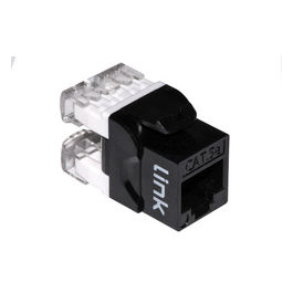 Presa Rete Keystone Jack Rj45 Categoria 5e Utp Nero 180° Contatti Dorati 50 Micron