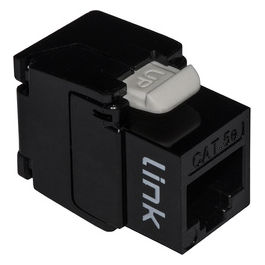 Presa Rete Keystone Jack Rj45 Categoria 5e Utp Tooless Nero 180° Contatti Dorati 50 Micron