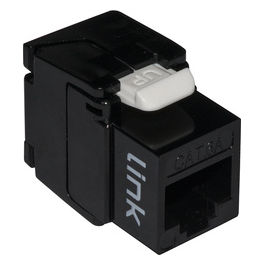 Presa Rete Keystone Jack Rj45 Categoria 6a Utp Tooless Nero 180° Contatti Dorati 50 Micron