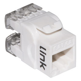Presa Rete Keystone Jack Rj45 Categoria 6a Utp Bianco 180° Contatti Dorati 50 Micron