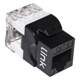 Presa Rete Keystone Jack Rj45 Categoria 6 Utp Nero 180° Contatti Dorati 50 Micron
