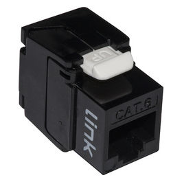 Presa Rete Keystone Jack Rj45 Categoria 6 Utp Tooless Nero 180° Contatti Dorati 50 Micron