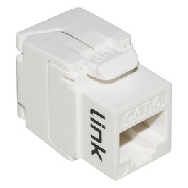 Presa Rete Keystone Jack Rj45 Categoria 6 Utp Tooless Bianco 180° Contatti Dorati 50 Micron
