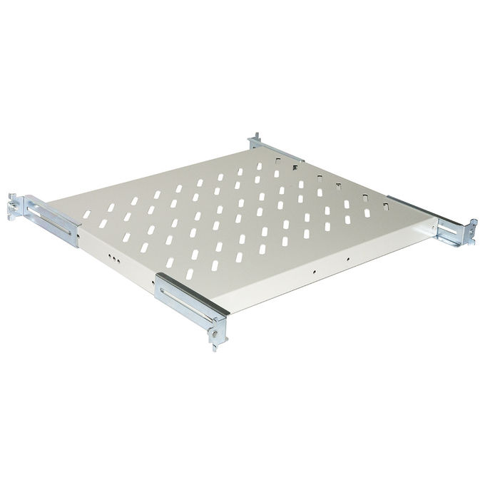 Link Ripiano Universale per Armadio Rack 19'' Allungabile 370-450mm con 4 Agganci Grigio