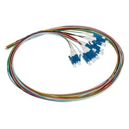 Link set 12 cavi pigtail fibra ottica colorati connettori lc singlemode simplex 1 mt