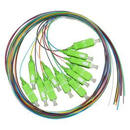 Link set 12 cavi pigtail fibra ottica colorati connettori sc apc singlemode 9/125 os2 simplex 2 mt