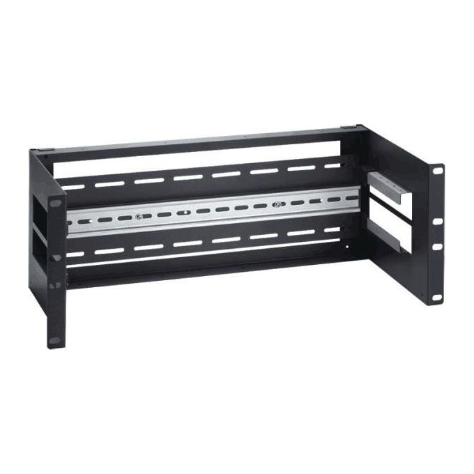 Link staffa 4u per armadi 19 per installazione dispositivi su guida din rail  colore nero