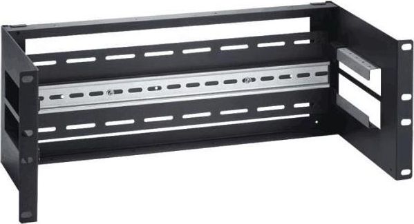 Link staffa 4u per armadi 19 per installazione dispositivi su guida din rail  colore nero