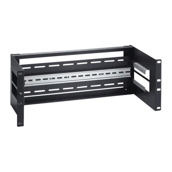 Link staffa 4u per armadi 19 per installazione dispositivi su guida din rail  colore nero