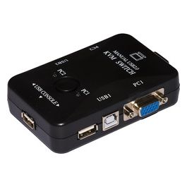 Link switch kvm per 2 pc usb/vga con 1 mouse, 1 tastiera usb e 1 monitor vga con cavi inclusi
