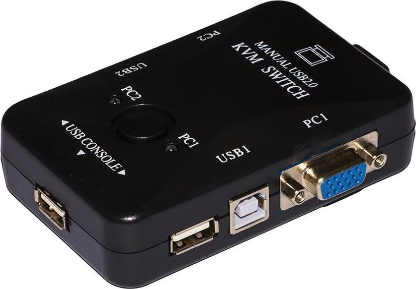 Link switch kvm per 2 pc usb/vga con 1 mouse, 1 tastiera usb e 1 monitor vga con cavi inclusi