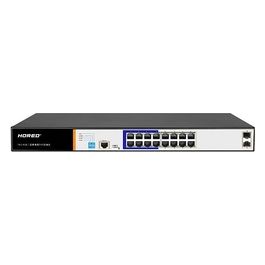 switch di rete 16 porte gigabit poe 250 watt + 2 porte sfp e una porta console rj45 layer 2