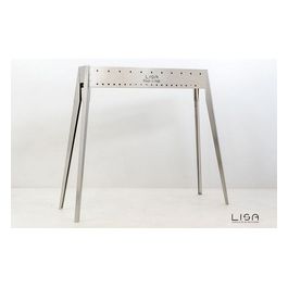 Cuocispiedini Miami 800 in Acciaio Inox con Canalina a Doppia Parete e Gambe a Baionetta di 80 cm per Barbecue Da Giardino