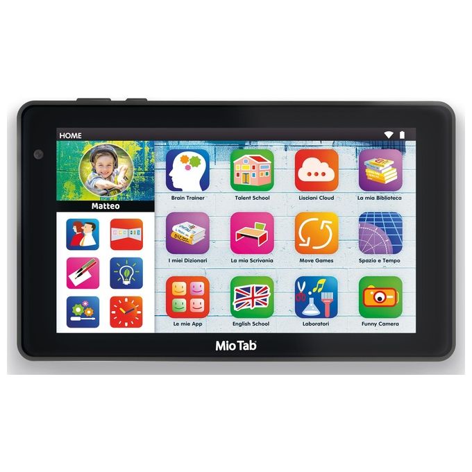 Liscianigiochi 107216 Mio Tab Pro 7 Tablet per bambini Android 14 32 GB RAM 4 GB Wi-Fi Google Play Store colore Nero