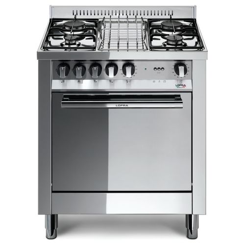 M75GV Cucina a Gas Libera installazione 4 fuochi Acciaio inossidabile Forno a gas e ventilato capacitÃ  57 lt