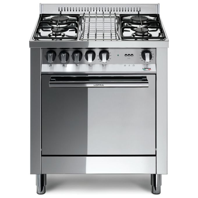 Image of Lofra M75GV Cucina a Gas Libera installazione 4 fuochi Acciaio inossidabile Forno a gas e ventilato capacitÃ  57 lt
