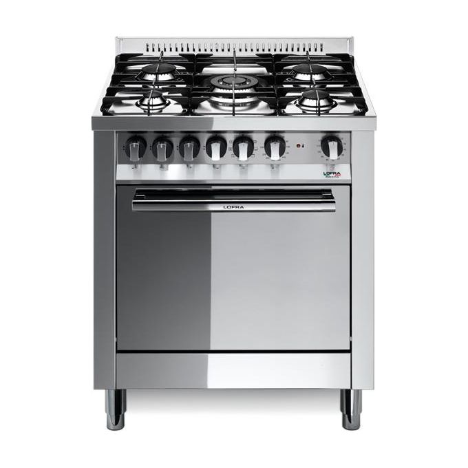 Image of Lofra M76MF-C Cucina a Gas con Forno Ventilato, 70x60cm, 9 Programmi, 4 Fuochi + Tripla