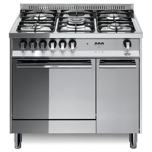 MR96GV/C Cucina 5 Fuochi con Forno a Gas Ventilato con Grill Elettrico 66Lt Inox Lucidato