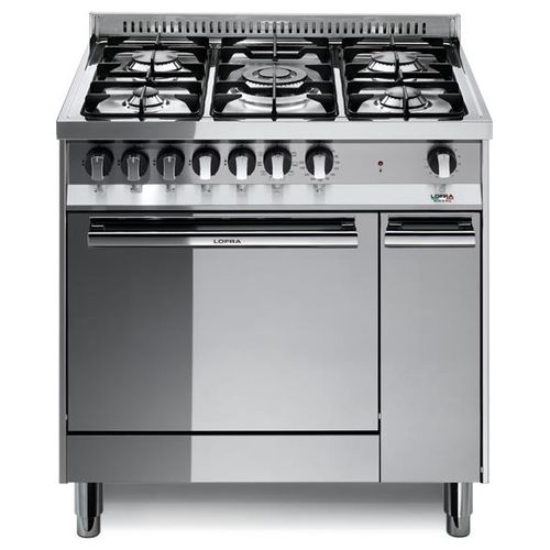 MT86MF/C Cucina a Gas 80x60cm 5 Fuochi Forno Multifunzione Elettrico a 9 Programmi  66Lt Inox Lucidato