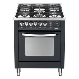 Lofra PNM76MFT/C Cucina Rainbow 70x60cm EV 4 Fuochi 1 Tripla Corona Nero Matt Elettrico Ventilato