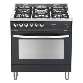 Lofra PNMG86GVT/C Cucina Rainbow 80x60cm GV 4 Fuochi  1 Tripla Corona Nero Matt gas Ventilato