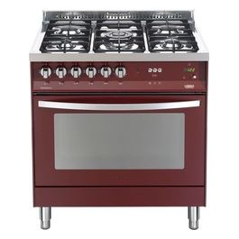 Lofra PRG86GVT/C Cucina Rainbow 80x60cm GV 4 Fuochi  1 Tripla Corona Rosso Burgundy Gas Ventilato