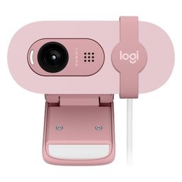 Brio 100 Full HD per riunioni e streaming bilanciamento automatico illuminazione microfono integrato copriobiettivo USB-A per Microsoft Teams Google Meet Zoom ecc - Rosa
