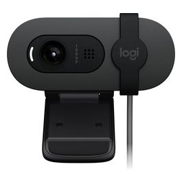 Brio 105 webcam professionale Full HD 1080p con correzione automatica illuminazione USB-A copriobiettivo configurazione facile compatibile con Windows macOS ChromeOS - Grafite