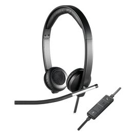 Logitech H650e Cuffie Cablate, Stereo Con Microfono a Cancellazione di Rumore USB ‎Controlli in Linea, Indicatore LED Compatibili con PC/Mac/Laptop