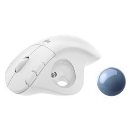 ERGO M575 for Business Trackball per Destrorsi Ottica 5 Pulsanti senza Fili Bluetooth Ricevitore USB Logi Bolt Off-White