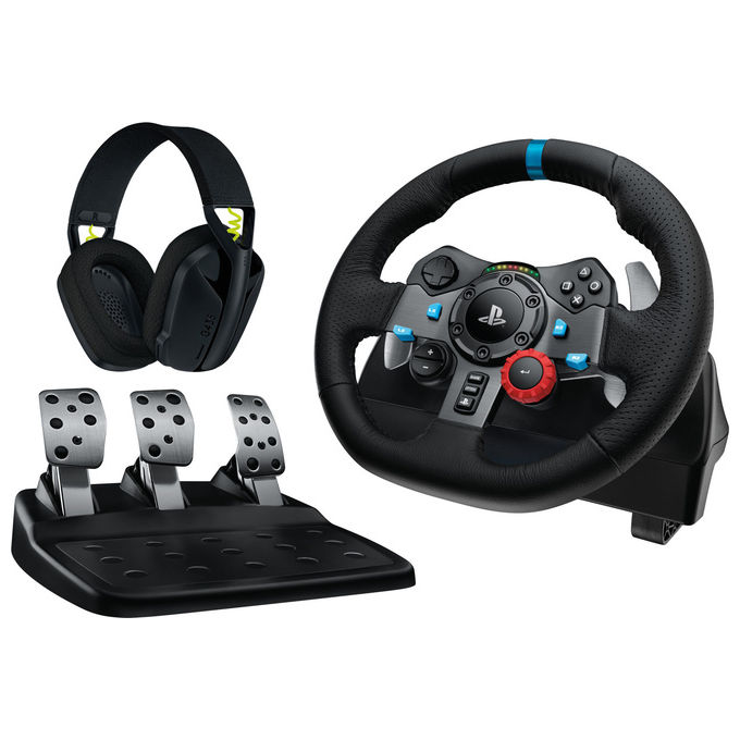 Logitech G G29, Kit Volante Pedaliera e Cuffie, 900°, PlayStation e PC