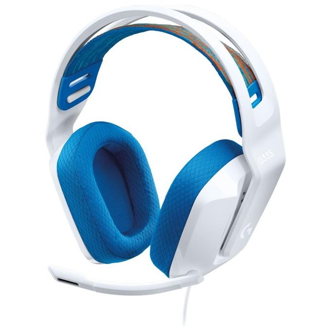 Image of Logitech G335 Cuffie Gaming Cablate Microfono Flip to Mute Jack Audio da 3.5mm Bianco