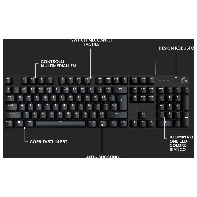 Logitech G413 SE Tastiera Gaming Meccanica Wired Layout QWERTY