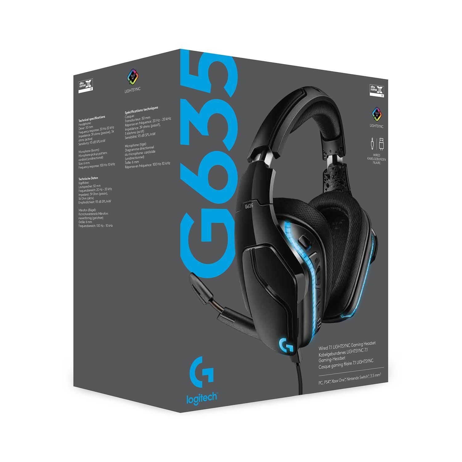 Logitech G635 Cuffie con Microfono per Gaming Audio | Yeppon