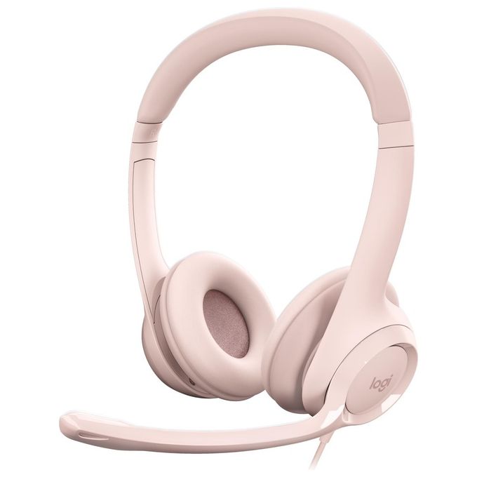 Logitech 981-001281 H390 Auricolare Cablato con Microfono USB Tipo A Cancellazione del Rumore Compatibile con PC Mac Chromebook colore Rosa