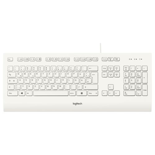 Logitech K280e Pro Tastiera Business Cablata per Windows/Linux/Chrome Tedesco Bianco
