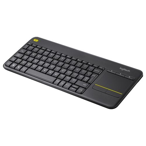 K400 Plus Tastiera Wireless Touch TV, Facili Controlli Multimediali e Touchpad Integrato, Tastiera HTPC per TV Collegata al PC, Windows, Android, Chrome OS, Laptop, Italiano QWERTY - Nero