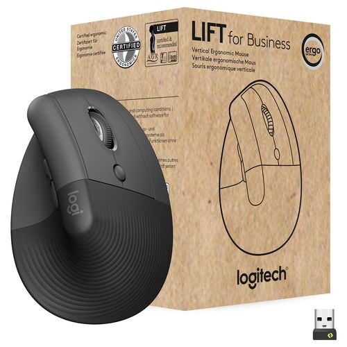 Logitech Lift For Business Mouse Mano Destra Wireless A Rf  Bluetooth Ottico 4000 Dpi