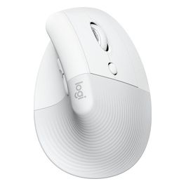 Lift Mouse Ergonomico Verticale, Senza Fili, Ricevitore Bluetooth o Logi Bolt USB, Clic Silenziosi, 4 Tasti, Compatibile con Windows / macOS / iPadOS, Laptop, PC - Bianco