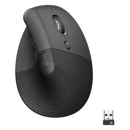 Logitech Lift Mouse Ergonomico Verticale, Senza Fili, Ricevitore Bluetooth o Logi Bolt USB, Clic Silenziosi, 4 Tasti, Compatibile con Windows / macOS / iPadOS, Laptop, PC - Grafite