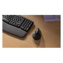 Lift Mouse Ergonomico Verticale, Senza Fili, Ricevitore Bluetooth o Logi Bolt USB, Clic Silenziosi, 4 Tasti, Compatibile con Windows / macOS / iPadOS, Laptop, PC - Grafite