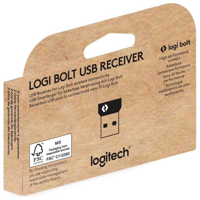 Logitech Logi Bolt Ricevitore Mouse/Tastiera senza Fili USB