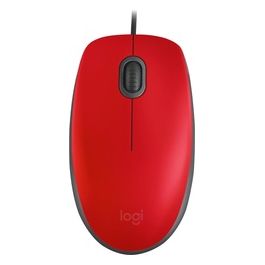 Logitech M110 Mouse Ambidestro USB tipo A Ottico 1000 DPI Rosso