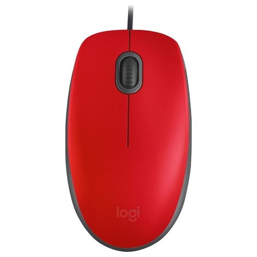 Logitech M110 Mouse Ambidestro USB tipo A Ottico 1000 DPI Rosso