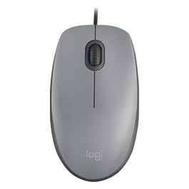 Logitech M110 Mouse con Cavo Silenzioso Comodo Full-Size Grigio