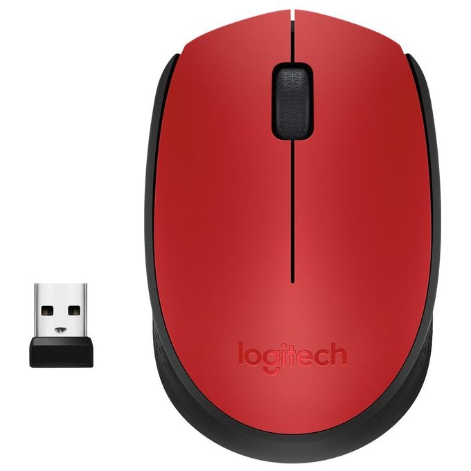 Logitech M171 Mouse Wireless Rosso